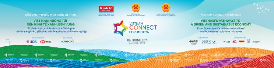 Diễn đ&agrave;n Vietnam Connect 2024 c&oacute; chủ đề ch&iacute;nh l&agrave;&nbsp;&ldquo;Việt Nam hướng tới nền kinh tế xanh, bền vững: Từ chiến lược, ch&iacute;nh s&aacute;ch của Ch&iacute;nh phủ tới c&aacute;c s&aacute;ng kiến, giải ph&aacute;p của Địa phương v&agrave; Doanh nghiệp&rdquo;.