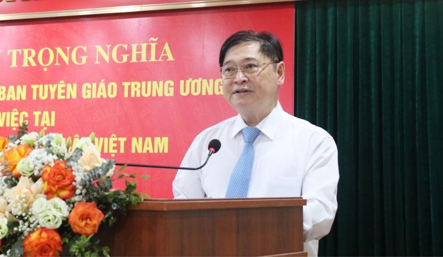 Chủ tịch Li&ecirc;n hiệp c&aacute;c Hội Khoa học v&agrave; Kỹ thuật Việt Nam Phan Xu&acirc;n Dũng ph&aacute;t biểu.
