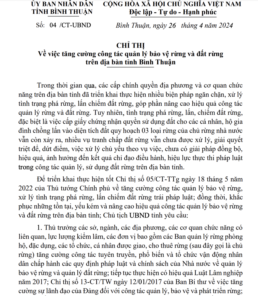 Bình Thuận kiên quyết xử lý dứt điểm hành vi lấn, chiếm, sử dụng đất rừng trái mục đích  - Ảnh 1