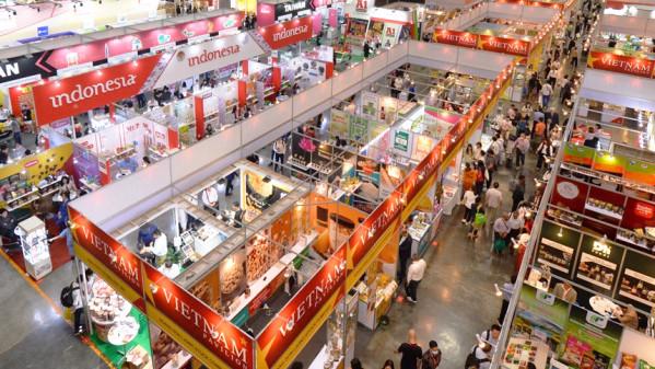 Quang cảnh hội chợ Thaifex 2023 từ tr&ecirc;n cao.