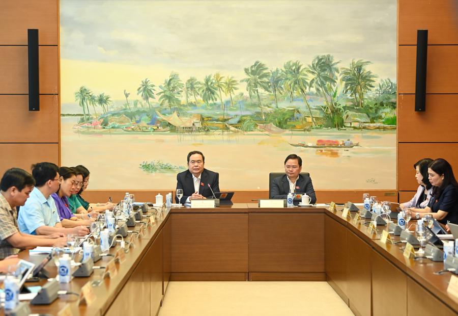 Chủ tịch Quốc hội Trần Thanh Mẫn tại phi&ecirc;n thảo luận ở tổ ng&agrave;y 23/5/2024.