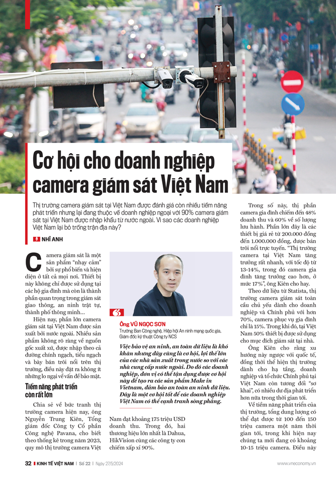Cơ hội cho doanh nghiệp camera giám sát Việt Nam - Ảnh 1