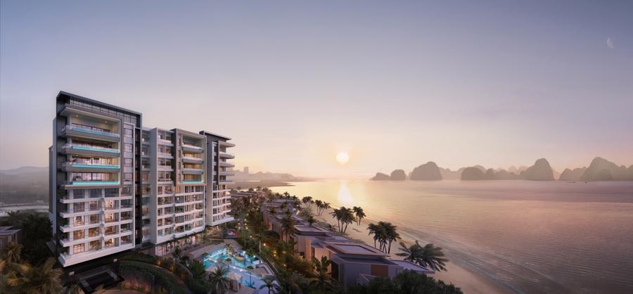 Phối cảnh tổng thể dự &aacute;n Sky InterContinental Residences Halong Bay.