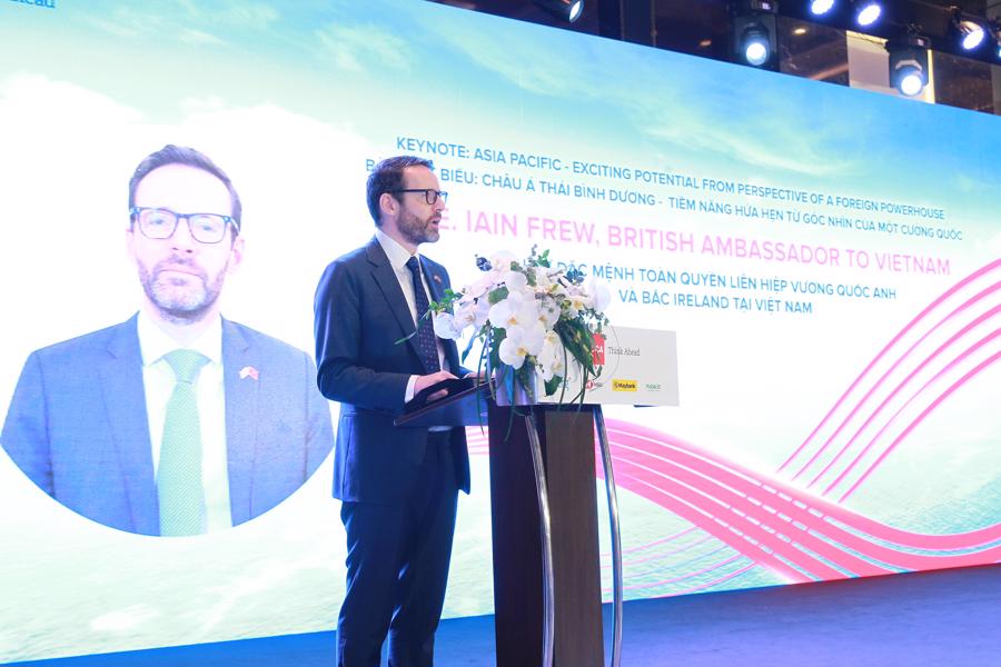 H.E. Iain Frew, British Ambassador to Vietnam, delivers his remarks during the event.