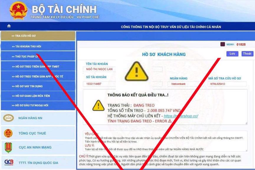 Bộ T&agrave;i ch&iacute;nh đề nghị người d&acirc;n, doanh nghiệp n&acirc;ng cao cảnh gi&aacute;c, thận trọng trong c&aacute;c giao dịch chuyển tiền đối với những người kh&ocirc;ng quen biết tr&ecirc;n kh&ocirc;ng gian mạng.