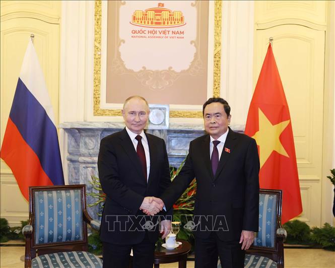 Chủ tịch Quốc hội Trần Thanh Mẫn hội kiến Tổng thống Nga Vladimir Putin - Ảnh: TTXVN.