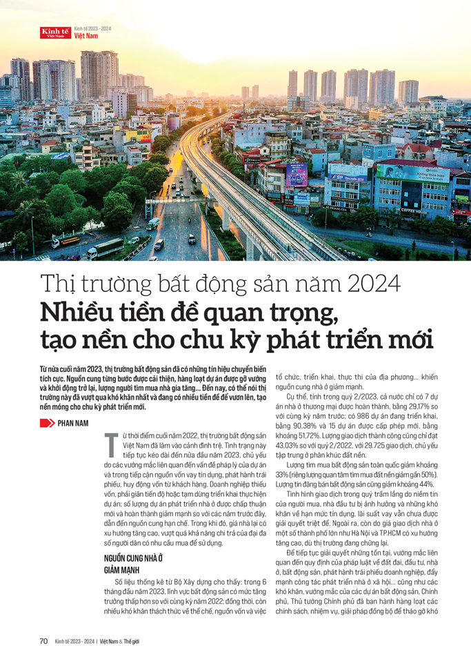 Thị trường bất động sản năm 2024: Nhiều tiền đề quan trọng, tạo nền cho chu kỳ phát triển mới - Ảnh 1