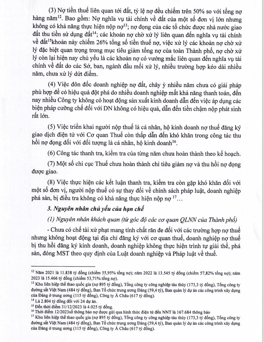 Nhiều khoản nợ tiền thuế li&ecirc;n quan tới đất trong giai đoạn 2021-2023.