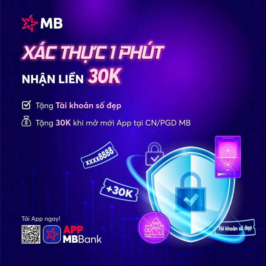 MB tặng 30.000 đồng cho khách hàng mới xác thực sinh trắc học thành công - Ảnh 2