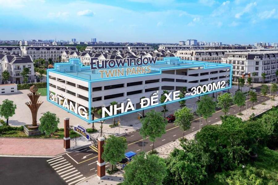 Eurowindow Twin Parks l&agrave; khu đ&ocirc; thị thấp tầng hiếm hoi tại H&agrave; Nội c&oacute; nh&agrave; để xe ri&ecirc;ng 3 tầng đủ cho to&agrave;n bộ cư d&acirc;n