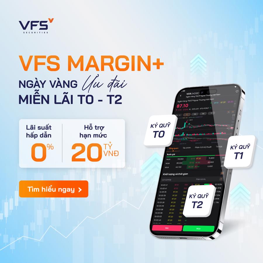 Tối ưu h&oacute;a đ&ograve;n bẩy t&agrave;i ch&iacute;nh với g&oacute;i sản phẩm VFS MARGIN+ d&agrave;nh cho kh&aacute;ch h&agrave;ng ưa th&iacute;ch giao dịch thường xuy&ecirc;n.