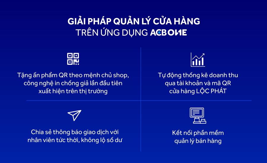 Chủ hộ kinh doanh có thể đăng ký ngay trên ứng dụng ACB ONE, tự thiết kế QR riêng cho mình.