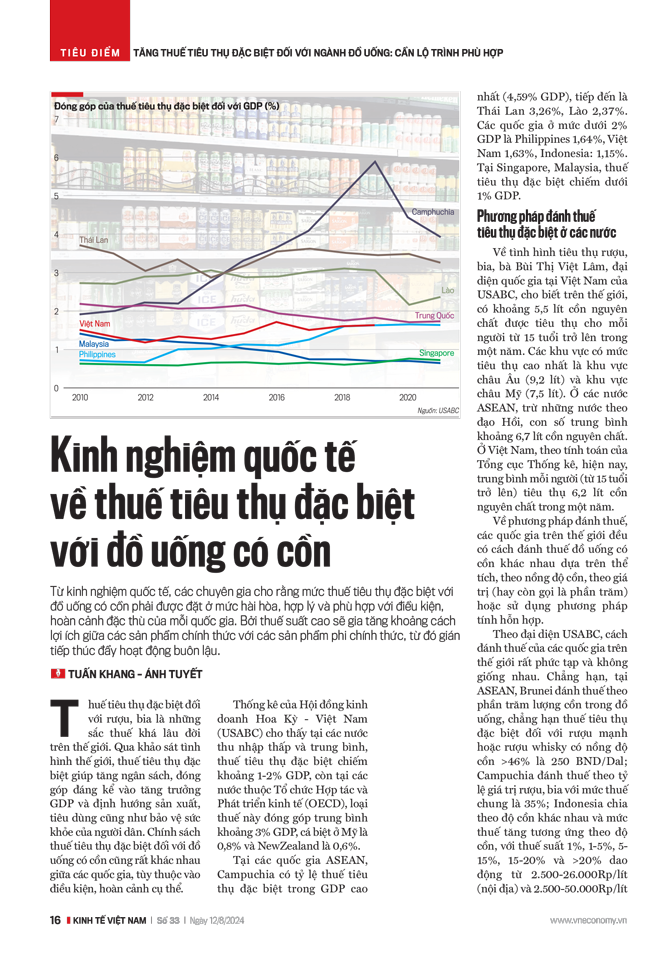 Kinh nghiệm quốc tế về chính sách thuế tiêu thụ đặc biệt với đồ uống có cồn - Ảnh 3