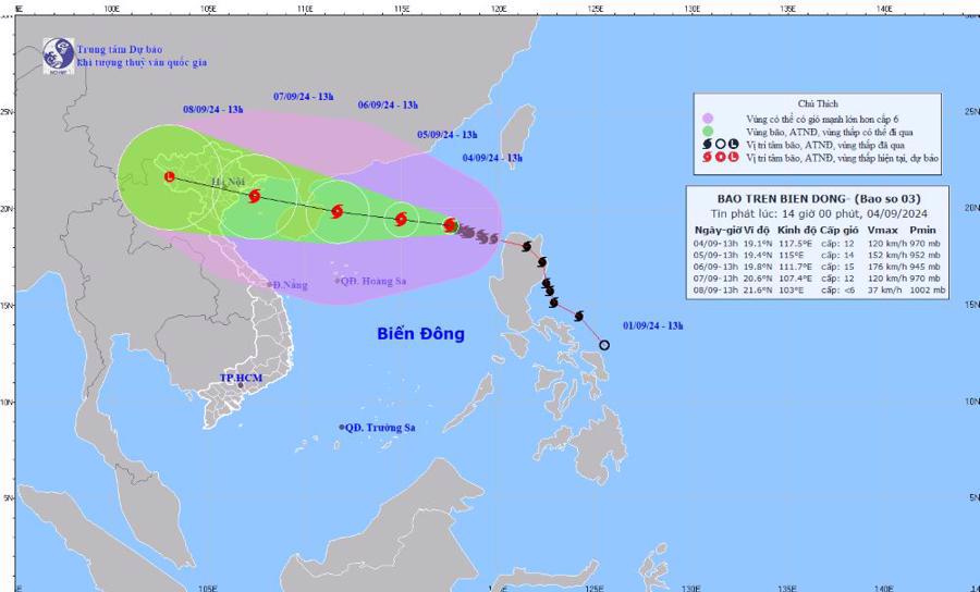 Dự b&aacute;o đ&ecirc;m 5, rạng s&aacute;ng 6/9, Vịnh Bắc bộ c&oacute; gi&oacute; v&agrave; s&oacute;ng lớn.