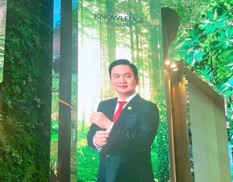 Bamboo Capital founder and Vice Chairman of Eximbank, Nguyen Ho Nam, at the World Knowledge Forum 2024.