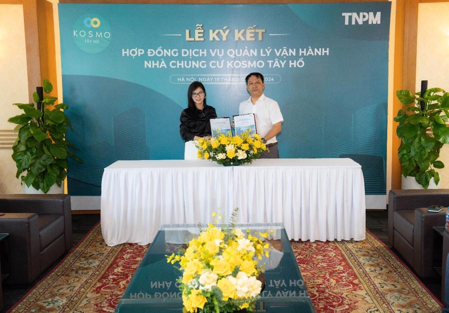 TNPM k&yacute; hợp đồng dịch vụ vận h&agrave;nh với khu chung cư KOSMO T&acirc;y Hồ, một dự &aacute;n chung cư cao cấp tại H&agrave; Nội.