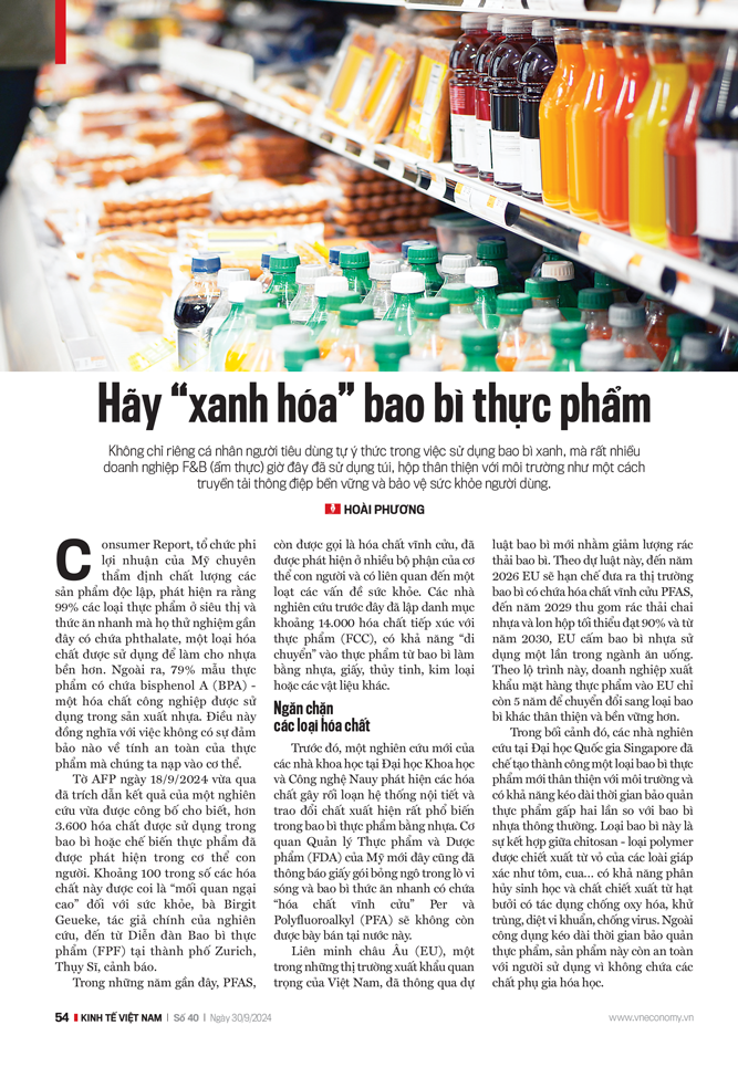 Hãy “xanh hóa” bao bì thực phẩm - Ảnh 1