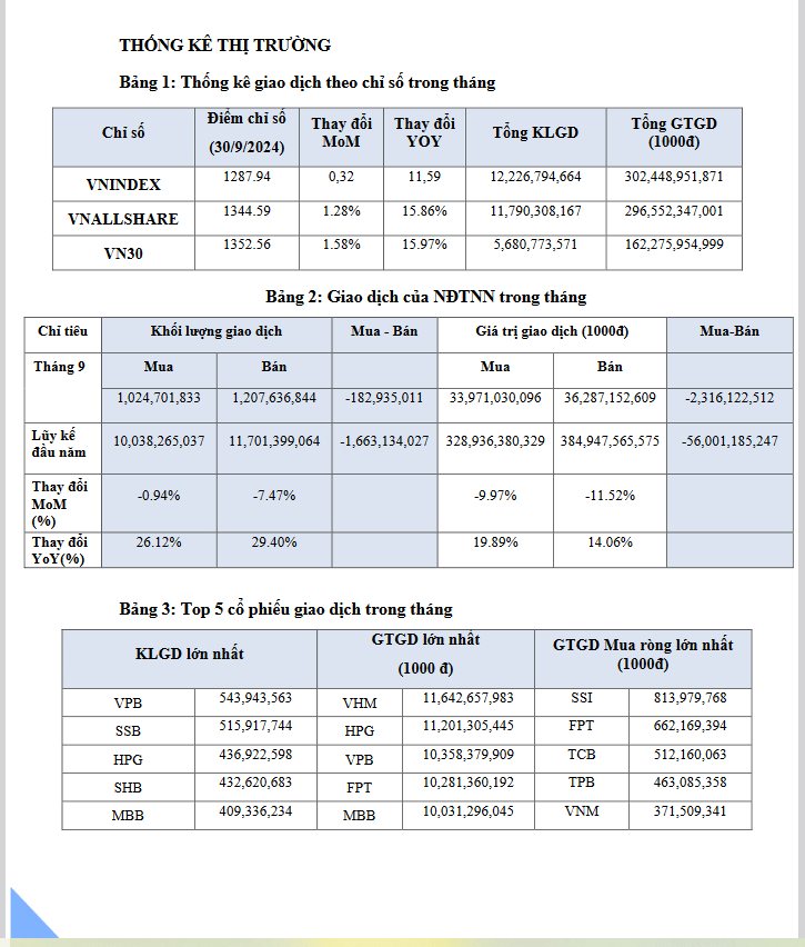 Tháng 9, vốn nhóm hóa tỷ USD trên sàn HoSE giảm còn 39 doanh nghiệp - Ảnh 1