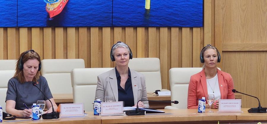 Norwegian Ambassador to Vietnam, Hilde Solbakken (center), at the Report Announcement Ceremony. Source: Viet An