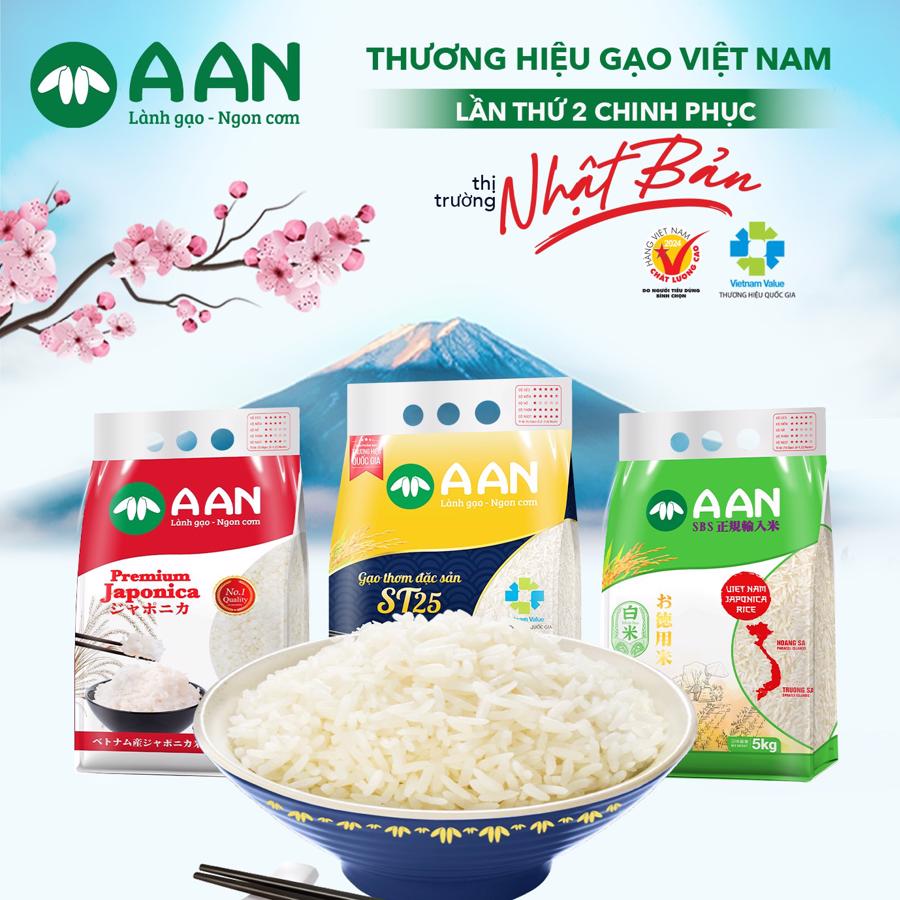 Đến nay, AAN vẫn đang l&agrave; thương hiệu gạo Việt Nam duy nhất c&oacute; mặt tại thị trường Nhật Bản.