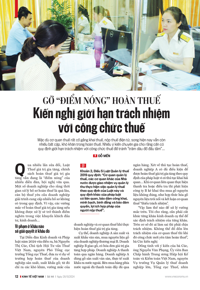 Gỡ “điểm nóng” hoàn thuế: Kiến nghị giới hạn trách nhiệm với công chức thuế - Ảnh 1