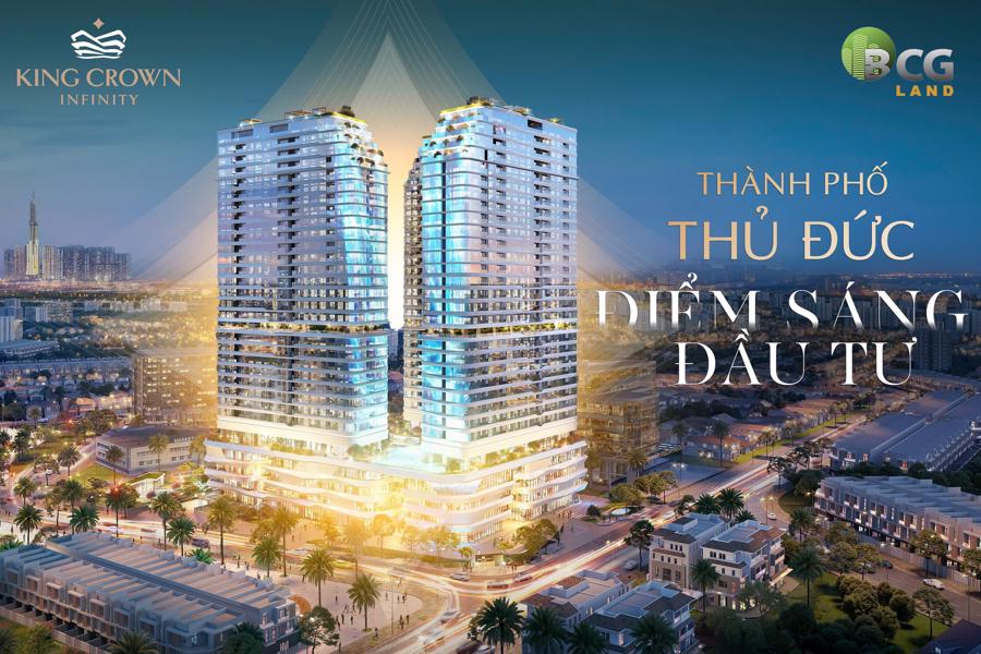 Dự án King Crown Infinity tọa lạc tại trung tâm thành phố Thủ Đức đang là một trong những điểm sáng đầu tư hàng đầu.