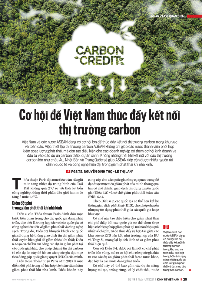 Cơ hội để Việt Nam thúc đẩy kết nối thị trường carbon - Ảnh 1