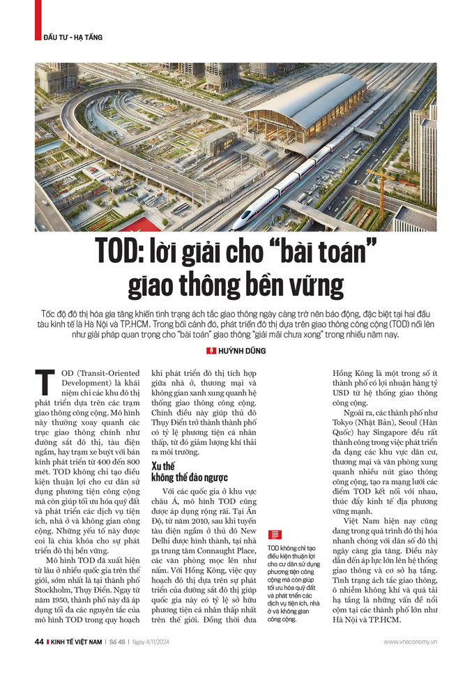 TOD: Lời giải cho “bài toán” giao thông bền vững - Ảnh 1