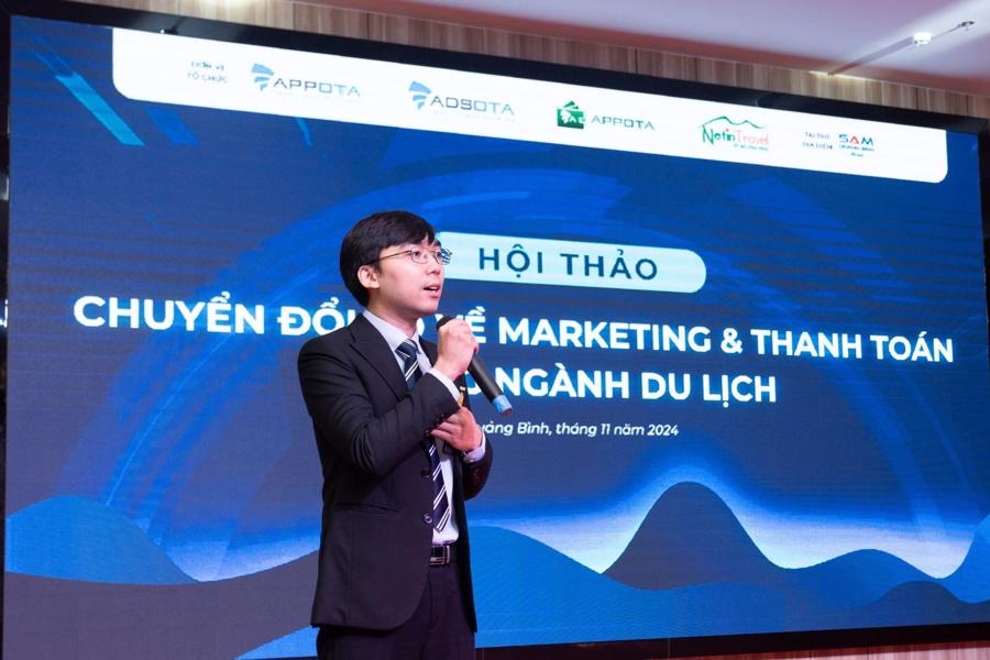 &Ocirc;ng L&ecirc; Đức Anh, Gi&aacute;m đốc Marketing của AppotaPay, ph&aacute;t biểu tại Hội thảo.