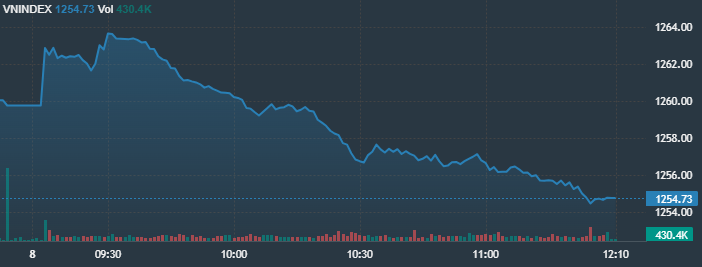 Diễn biến VN-Index s&aacute;ng nay.