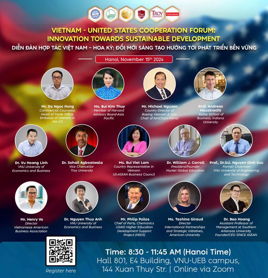 Speakers at the&nbsp;&ldquo;Vietnam - United States Cooperation Forum: Innovation Towards Sustainable Development&rdquo;&nbsp;