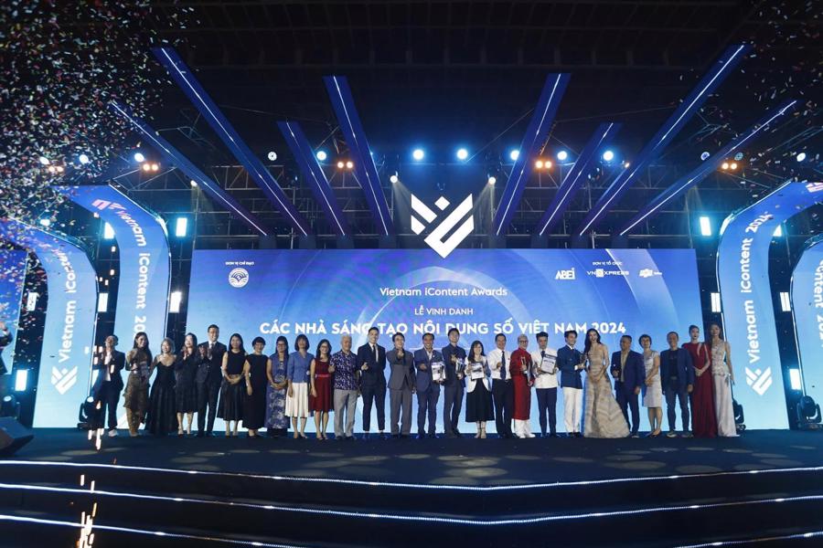 Những c&aacute; nh&acirc;n v&agrave; tổ chức đạt giải trong đ&ecirc;m chung kết iContent Awards 2024.