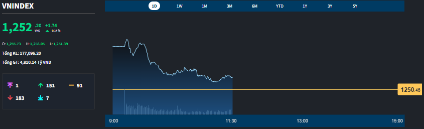 VN-Index gặp khó quanh 1260 điểm, áp lực bán vẫn yếu - Ảnh 1