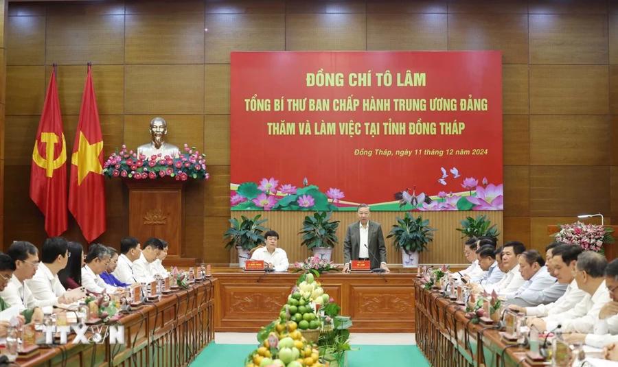 To&agrave;n cảnh buổi l&agrave;m việc. Ảnh: TTXVN