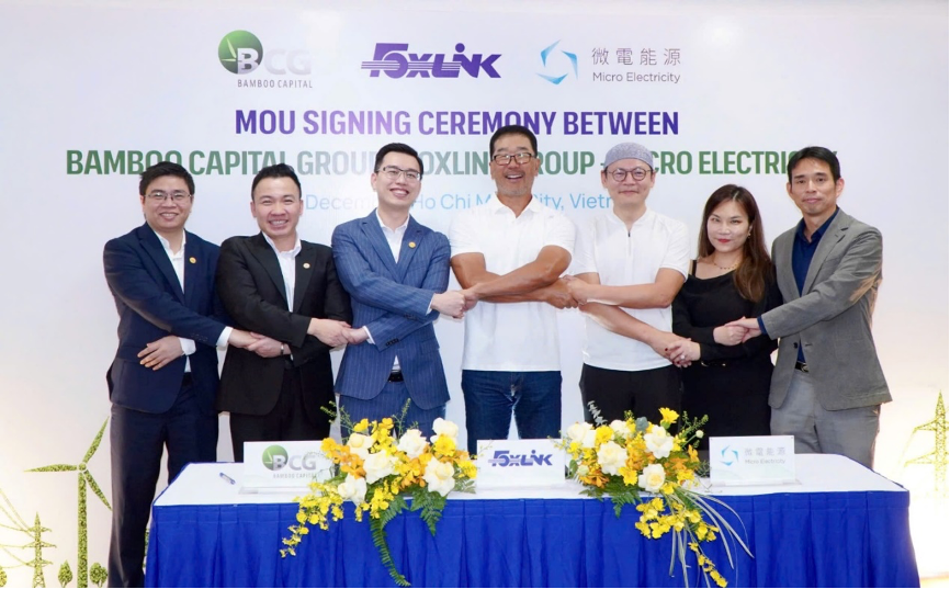 Bamboo Capital, Foxlink and Micro Electricity will collaborate on developing energy technology and data service solutions for Bamboo Capital&rsquo;s renewable energy projects and other clients across ASEAN. Photo: Bamboo Capital