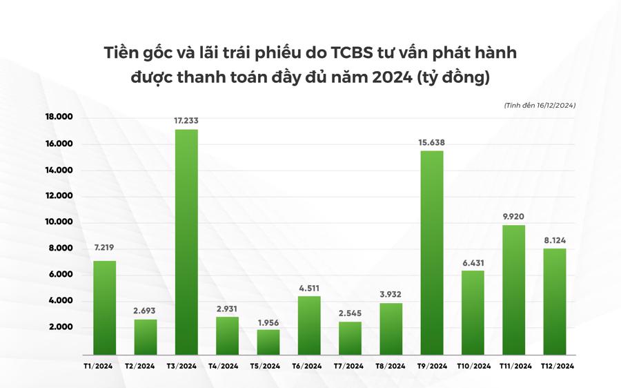 Hơn 83.100 tỷ đồng gốc và lãi các trái phiếu do TCBS tư vấn được thanh toán đúng hạn - Ảnh 1