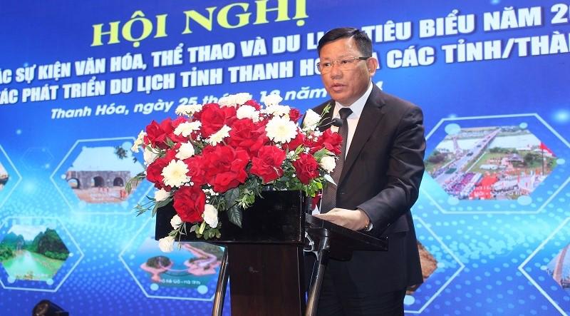 Ph&oacute; Chủ tịch Thường trực UBND tỉnh Thanh Ho&aacute; Nguyễn Văn Thi ph&aacute;t biểu tại hội nghị.