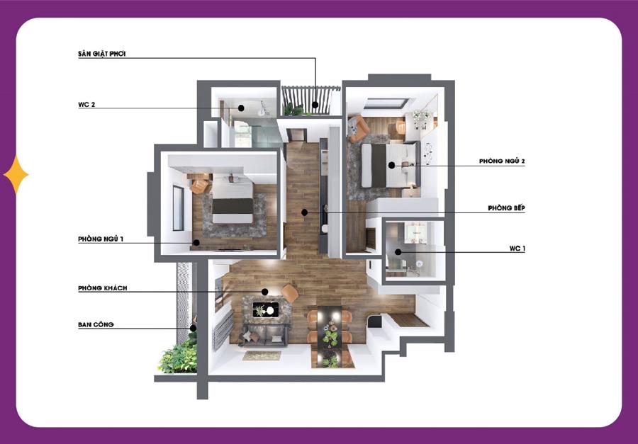 Thiết kế tối ưu tại căn hộ MIA Center Point.