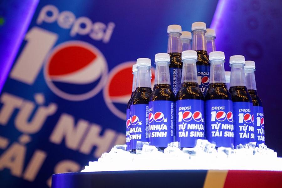 Chai Pepsi 330ml 100% rPET (100% nhựa t&aacute;i sinh).