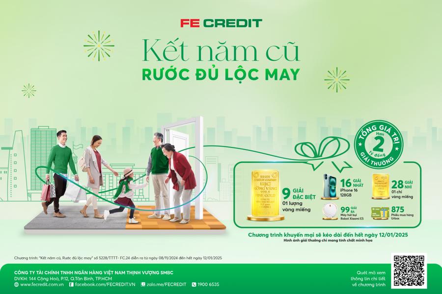 FE Credit thường xuy&ecirc;n triển khai c&aacute;c chương tr&igrave;nh ưu đ&atilde;i với nhiều qu&agrave; tặng gi&aacute; trị. Ảnh: FE Credit.