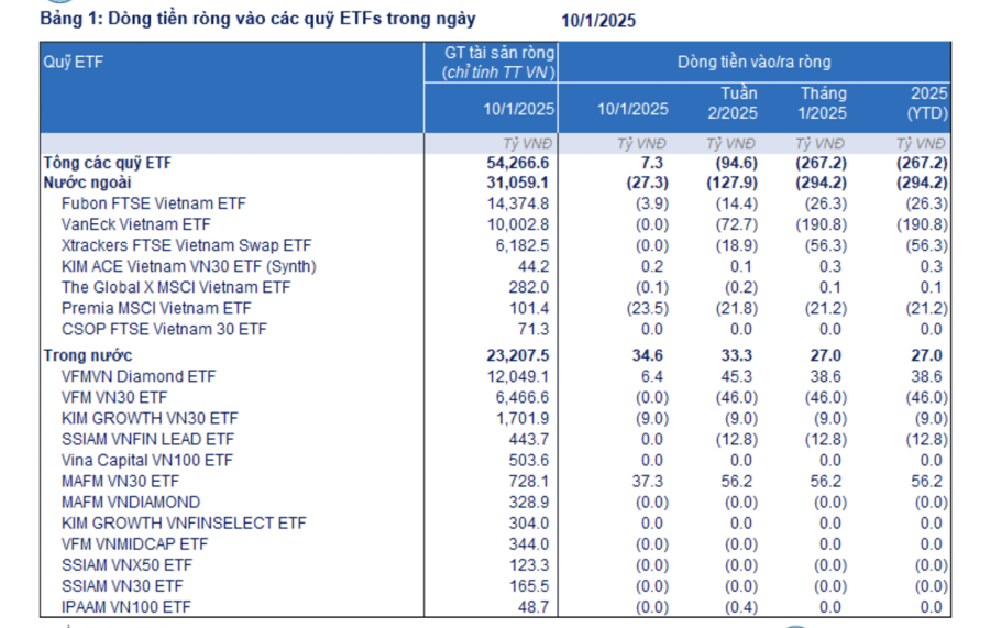 13 ETF tiếp tục bị rút ròng trong những phiên giao dịch đầu năm 2025 - Ảnh 1