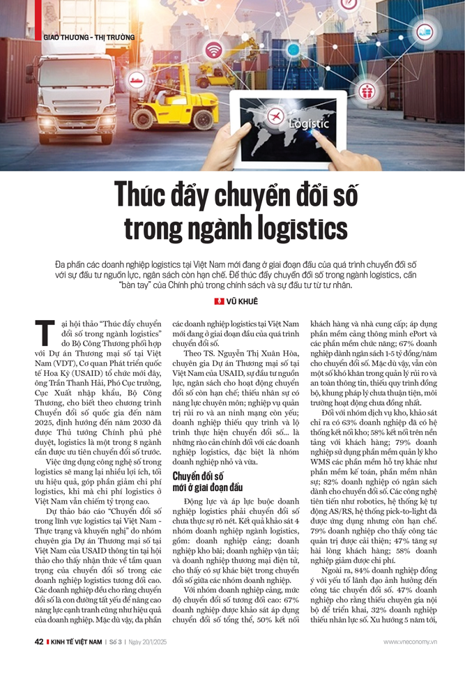 Thúc đẩy chuyển đổi số trong ngành logistics  - Ảnh 1