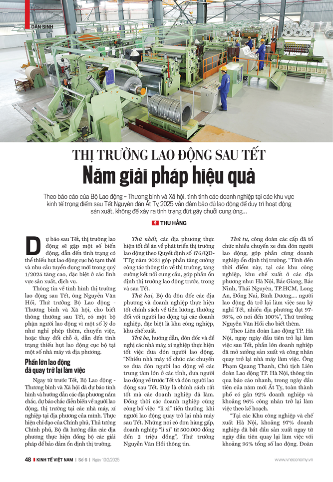 Thị trường lao động sau Tết: Năm giải pháp hiệu quả - Ảnh 1