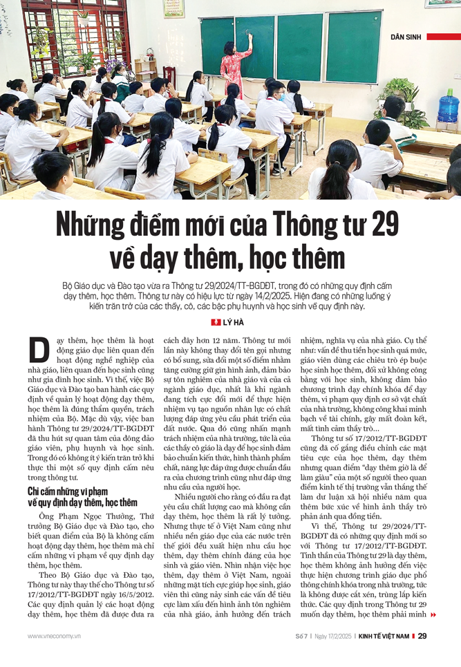 Những điểm mới của Thông tư 29 về dạy thêm, học thêm - Ảnh 1