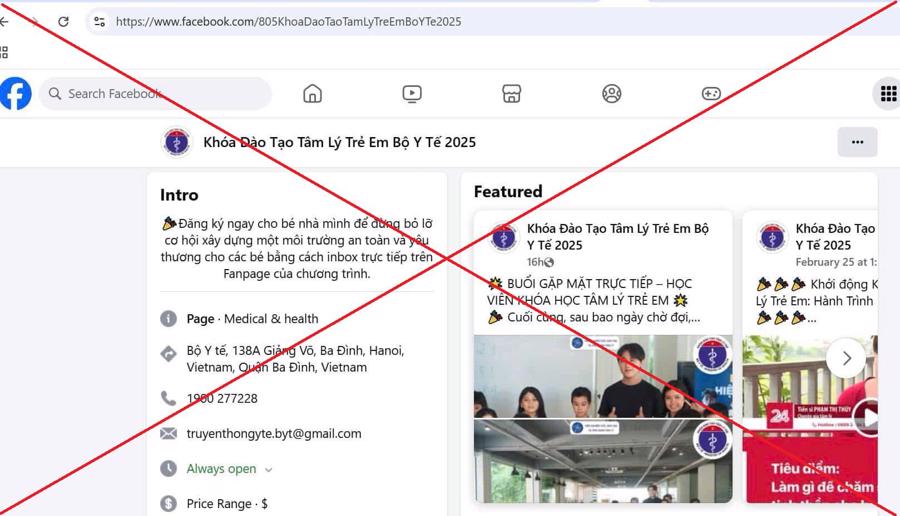 Bộ Y tế khẳng định đ&acirc;y l&agrave; trang web giả mạo.
