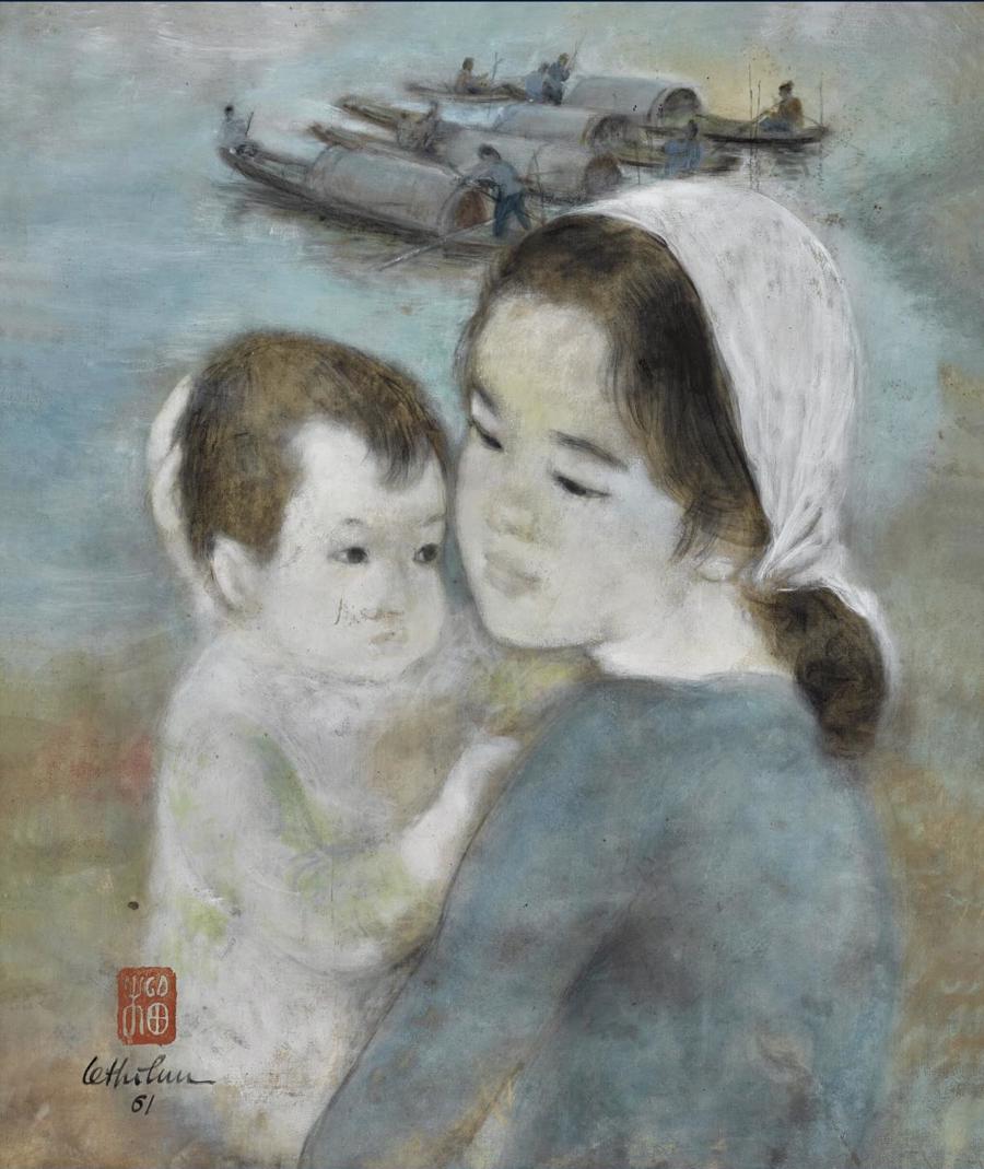 Tranh của họa sĩ Lê Thị Lựu đã được gõ búa thành công tại Sotheby's với giá 2.921.000 HKD (khoảng 10 tỷ đồng). Nguồn: Le Auction House