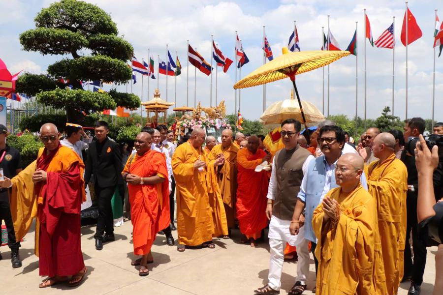 Rước Xá lợi Đức Phật về đến nơi diễn ra Đại lễ Vesak Liên hợp quốc.