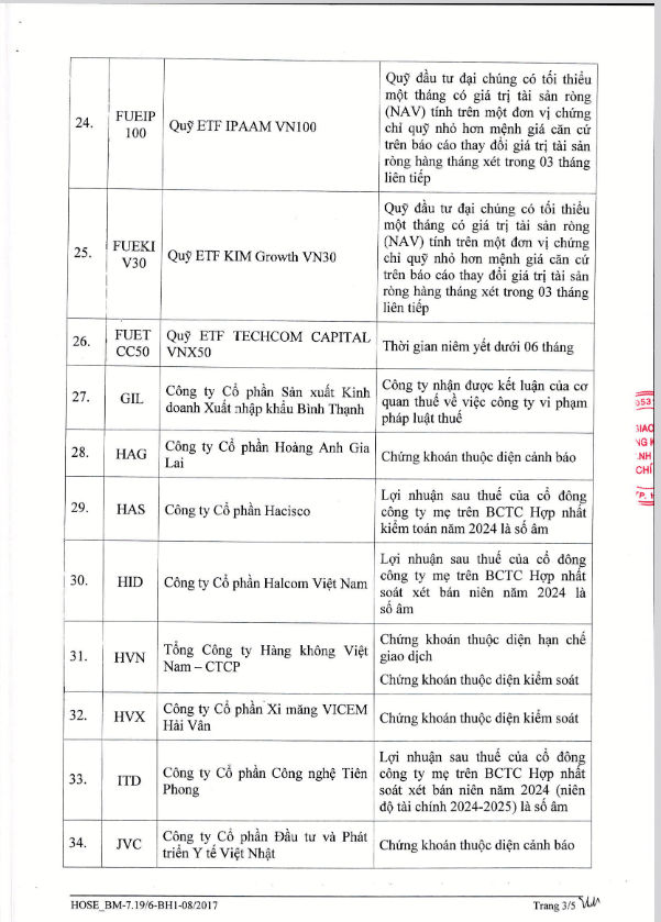 HOSE hủy niêm yết đối với AGM, LEC và RDP, giảm danh sách chứng khoán bị cắt margin còn 64 mã - Ảnh 3