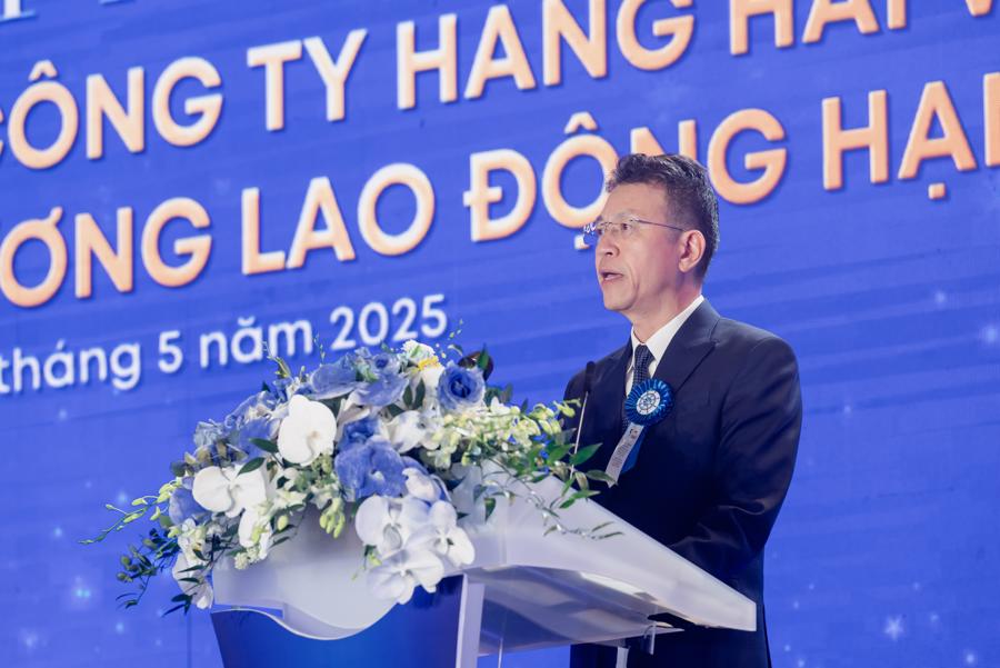Ông Lê Anh Sơn, Chủ tịch Hội đồng Quản trị VIMC, phát biểu tại sự kiện.