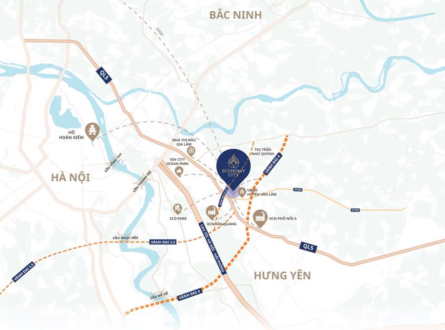 Economy City có lợi thế về hạ tầng, quy hoạch và môi trường sống… thu hút nhà đầu tư.